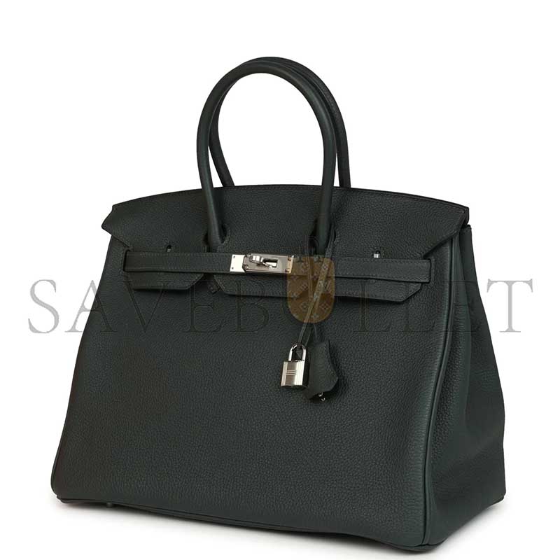 H**mes MASTER BIRKIN 35 VERT FONCE TOGO PALLADIUM HARDWARE (35*25*18cm)